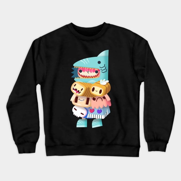 Doodle Bot SHARKY Crewneck Sweatshirt by chachazart